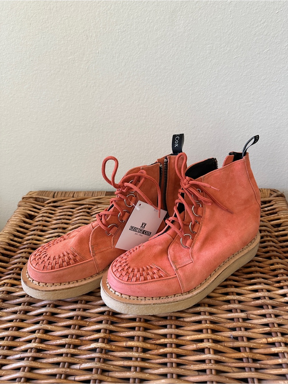 George Coral Suede Chukka Boots with Woven Toe